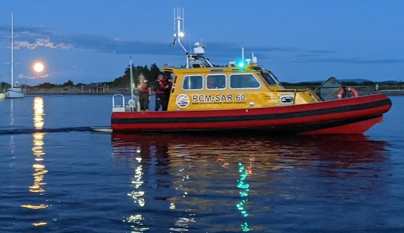Cape Lazo showing lights on starboard side